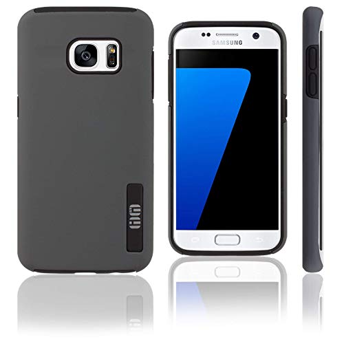 Lilware Smooth Armor Funda para Samsung Galaxy S7 Edge SM-G935. Robusta Plástico Duro Doble Capa Protectora Funda. Negro/Gris