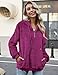 Romanstii Spring Sweatshirts Hooded for Women Fleece Jackets Sherpa Pullover Winter Coats with Pockets Fuchsia M