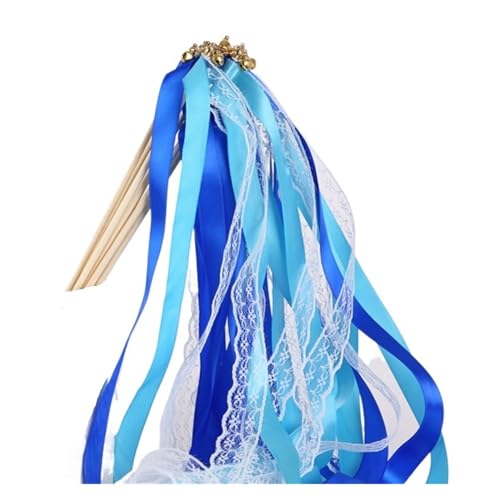 Fairy streamer stick en dentelle blanche et grelots or argent pour cadeaux d'invités - 2