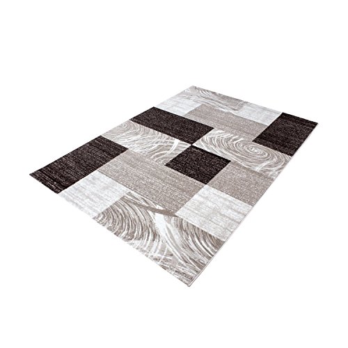Ayyildiz Tapis Moderne Design Abstrait à Carreaux en polypropylène, Marron, 80 x 150 cm Cover