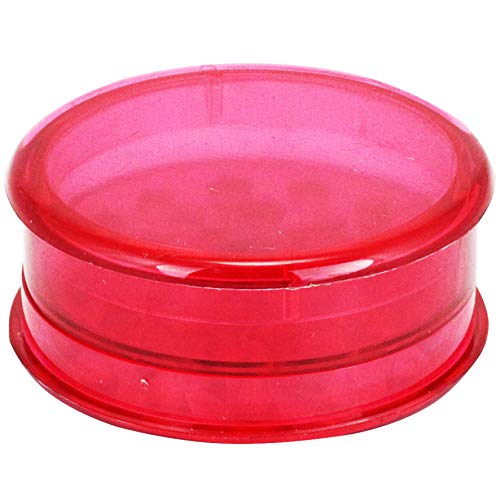 Plastic Grinder 60 mm Three Parts Including Storage Choose Your Favourite Colour (Red) for Pine Nuts and Chilli Peppers, 1x