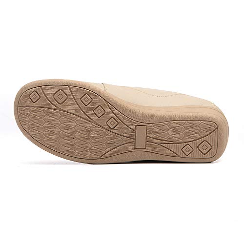 Sapato Feminino confort couro sola Anabela 084 mager (36, 084-marfim)