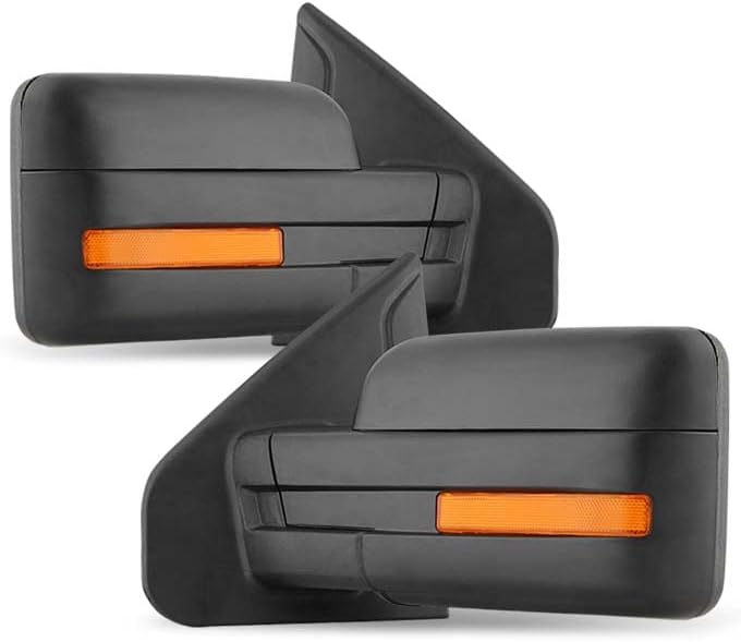 AKKON - For 07-14 Ford F150 Pickup Truck Towing Power + Heated w/Amber LED Signal Mirrors Pair Left + Right
