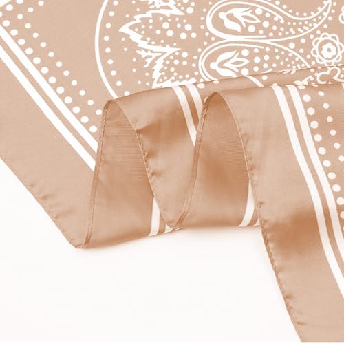 HCTCPALS 3 Pcs Head Scarf 26.4 Inches Satin Scarf Vintage Sleeping Hair Wrapping Neck Scarves Pattern Square Fashion3