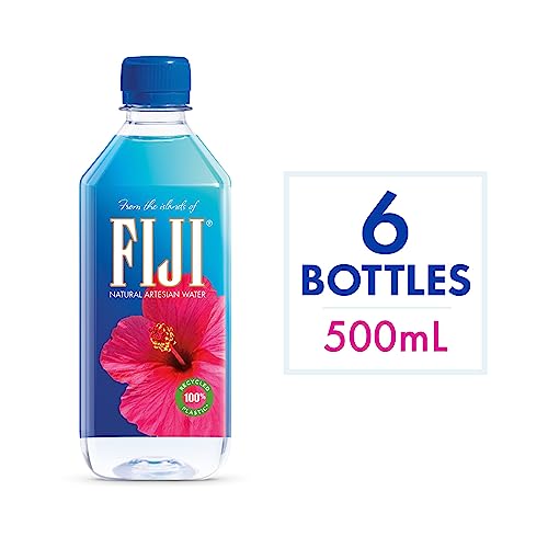 FIJI Natural Artesian Bottled Water 500 mL / 16.9 Fl Ounce (Pack of 6) - 100% Recycled Plastic - Image 3