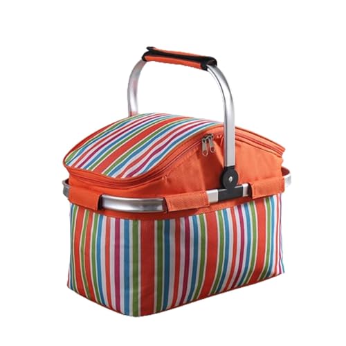Refrigerador de Picnic, Cesta de Picnic aislado | Caja de Picnic de Gran Capacidad de 30 L,Cesta de Picnic Enfriador para el, senderismo, camping