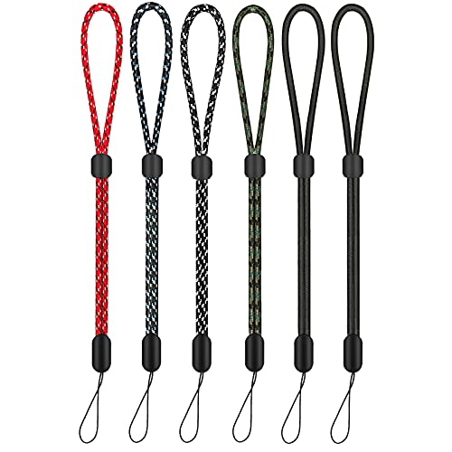 Hand Wrist Strap Lanyard, Hukado 6 Pack 9.5 inch Adjustable Nylon Wristlet Straps Keychain String for Cell Phone Case Holder, Camera, Key, GoPro, USB Drive, Ski Glove, ID Name Tag Badge (Multi-Color)