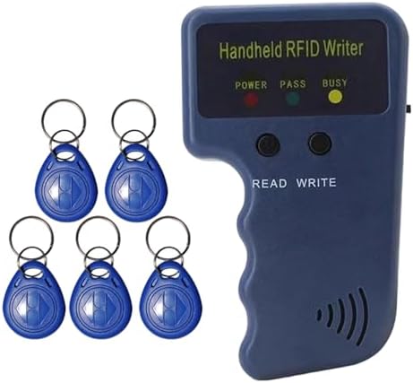 125KHz Proximity ID Duplicator Handheld RFID Reader Writer Set, Portable Key Copy Machine with 5 Writable Key Fobs, Not Include Battery, Cloning Tool - 3