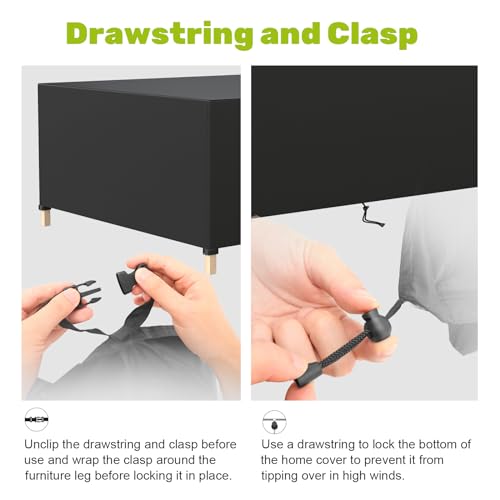 rattantree Garden Furniture Covers Waterproof, 250x210x90cm 420D Oxford Fabric with Dust Wind Proof, Heavy Duty Anti-UV Rattan Patio Chair Table Covers for Outdoor & Indoor 5 rattantree Garden Furniture Covers Waterproof, 250x210x90cm 420D Oxford Fabric with Dust Wind Proof, Heavy Duty Anti-UV Rattan Patio Chair Table Covers for Outdoor & Indoor - Image 5