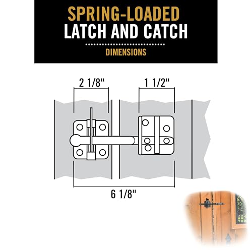 Image of Nuvo Iron LCWSLBLK Spring Loaded Catch w /Adjustable Cable Gate Latch, Black