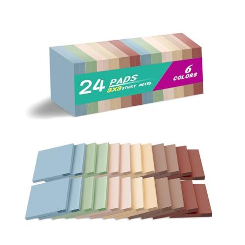 Notes autocollantes vintage 7,6x7,6 cm (24 blocs) pour l'organisation du bureau