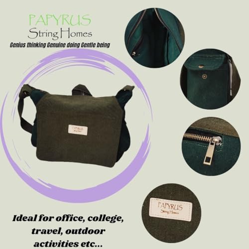 Image of ROUGH CANVAS COTTON MESSENGER BAG /BRASS ZIPPER CLOSURE /HANDMADE /ANTIQUE /VINTAGE /ECO LOVELY /UNISEX /SUSTAINABLE /HIGHLY DURABLE /WASHABLE /NATURAL
