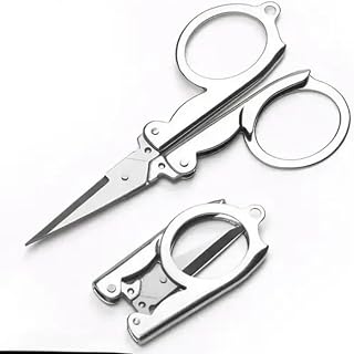 T TRENDY MART Stainless Steel Small Folding Portable Kenchi/Scissors for Manicure, Pedicure Eyebrow, Eyelashes Grooming, N... Price In India
