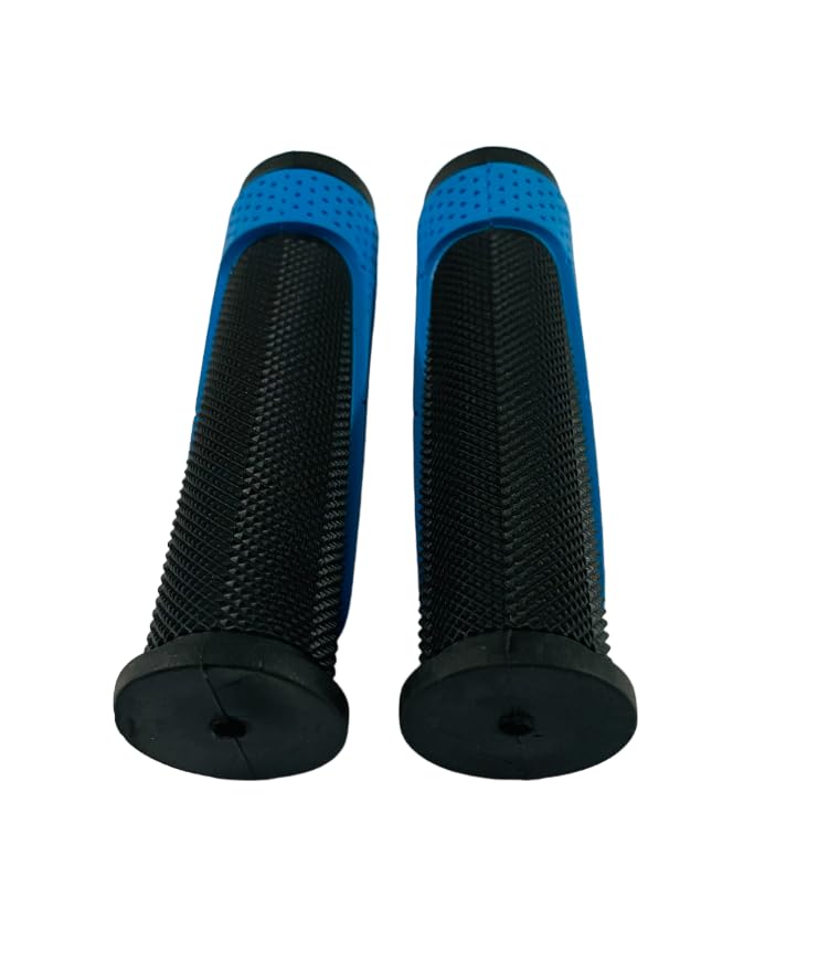 Image of Senior Cycle Handle Grip for 24-29 Inch Bicycle Dual Color Soft Rubber Non Toxic Anti-Slip MTB /City Bicycle Handle Grip Length 13cm Multicolor (Black-Blue)