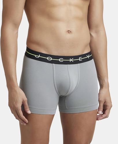 Image of Jockey NY16 Men's Super Combed Cotton Elastane Stretch Solid Trunk with Ultrasoft Waistband (Pack of 2)