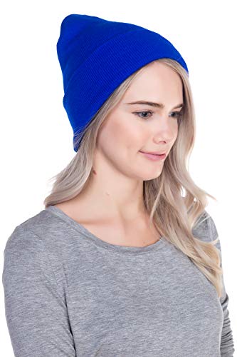 Image of Top Level Beanie Men Women - Unisex Cuffed Plain Skull Knit Hat Cap