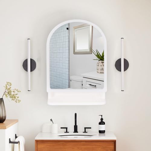 Image of CIPLA PLAST Ideal Bathroom Mirror Cabinet with Mirror White | Storage Organiser | Strong Plastic Bathroom Shelves Wall Mounted | Bathroom Accessories| (Made in India) (Ideal Mirror Cabinet)