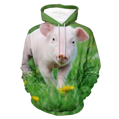 Hoody Sweatshirt Cochon des Prés Pull Unisexe Molletonné en Taille S