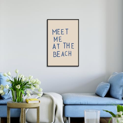 Impression de plage d ete funky evacuez le stress avec ce poster bleu ocean - 7