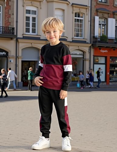 Image of Toddler Boy Clothes Long Sleeve Hoodie Sweatsuits Tops and Pants 2Pcs Boys Fall Winter Outfits Set