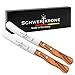 Schwertkrone Solingen 2 Buckelsmesser Buttermesser aus Olivenholz/Premiumqualität aus Solinger Messermanufaktur/Frühstücksmesser Klingenlänge 11 cm rostfrei/Brötchenmesser