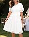Plus Size White Womens Wedding Chiffon Dress Bridal Shower Short Ruffled Sleeves Bride Semi Formal Midi Flowy Dresses
