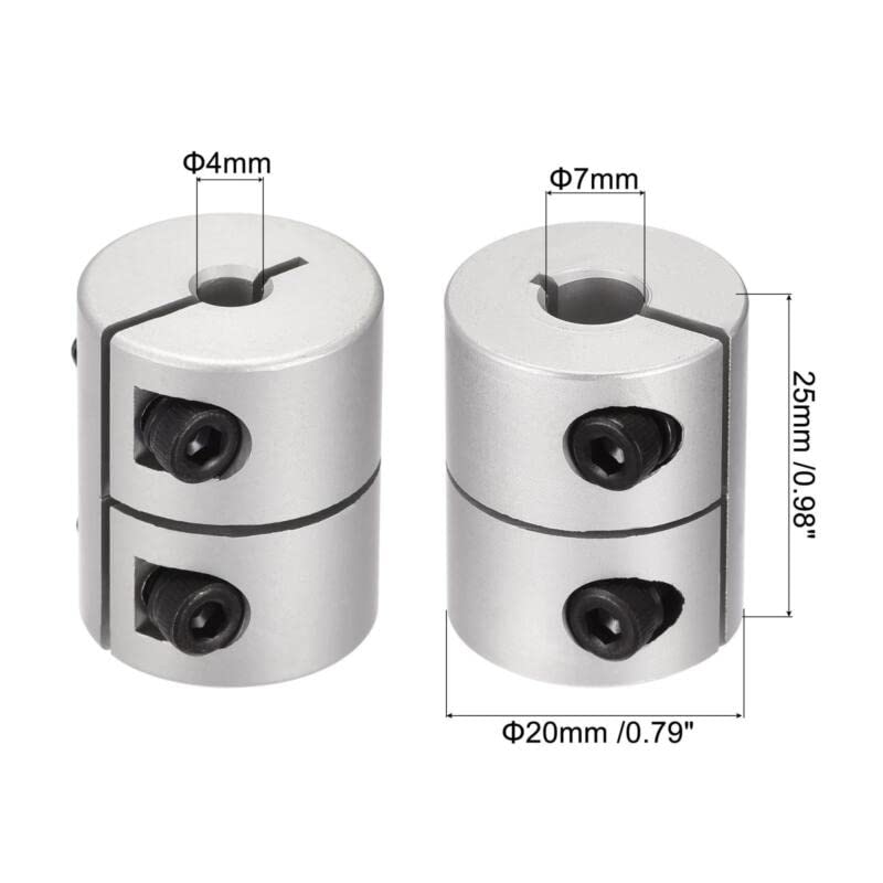 Tool parts Motor Shaft 4mm To 7mm Joint Helical Beam Coupler Coupling 20x25mm