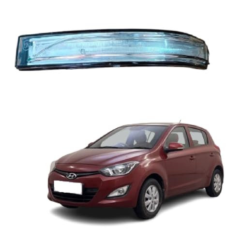Image of ORVM Left Side View Mirror Indicator Lamp Light compatible with Hyundai I20 IST GEN, F /L 2008-2014 Year Model -Yellow with Scotch Lock (PASSENGER SIDE)