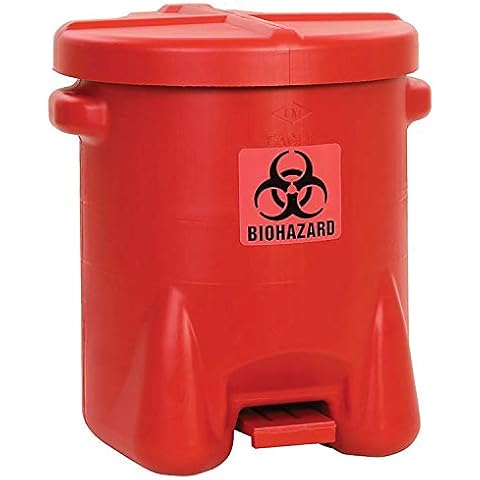 14 Gallon Safety Biohazardous Waste Can, Red Cover