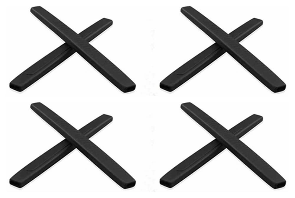 NicelyFit Rubber Anti-slip Ear Socks Earsocks Temple Sleeves for Glass Eyeglass Sunglass Frames TT001 (Black - 4 Pairs)