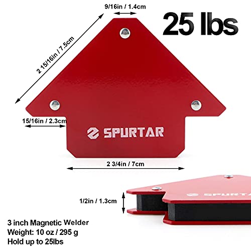 image for Spurtar Welding Magnets 6pcs, 75lbs 50lbs 25lbs Welding Magnets and Cl