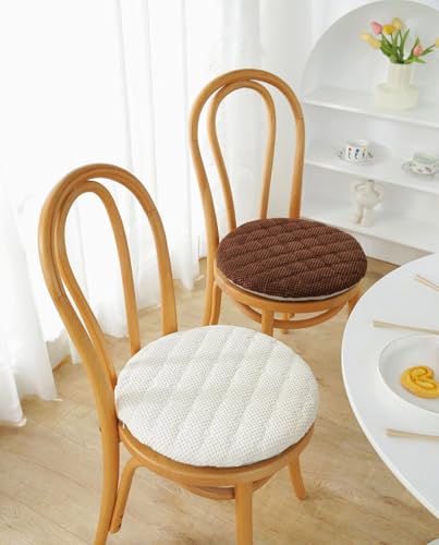 Cojines redondos para asiento con cremallera invisible y fundas lavables para jardín, 2 uds 3