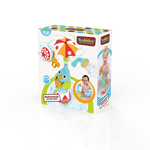 Yookidoo Baby Bath Toys For Toddlers Ages 1-3, Elefountain Sprinkler Water Show - Elephant Sprayer Set Features 3 Spouts With Different Spray Patterns - Stem Based Toy For Bath Time - For Boys & Girls #TOP5