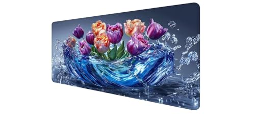 Tapis de souris eau grand format 1000x400 desk mat étanche avec bords cousus