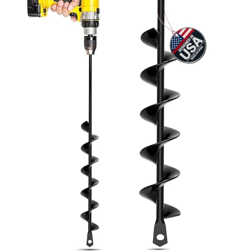 Sproot Garden Auger Drill Bit for Planting 1.6x16.5 Inch - Umbrellas and Fences Auger Post Hole Digger for Gardening and Spiral Bulb Planter Tool – 3/8 Inch Hex Drive Compatible