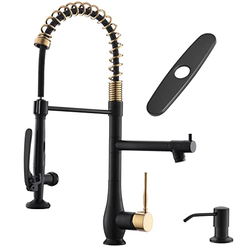 GIMILI Commercial Kitchen Faucet Pull Down Sprayer, Double