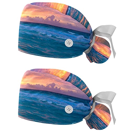 Casquettes de travail contre la transpiration avec motifs de vagues et sable pour l'été