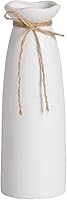 Ducige White Ceramic Flower Vase 8.27" Tall - Modern Home Decor for Living Room, Bedroom, Fireplace, Dried Flowers, Perfect Gift