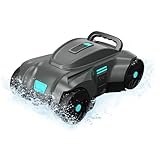 VINGLI Automatic Pool Cleaner Cordless, Robotic Pool Vacuum for In-Ground & Above Ground Pools, 1076 Sq.Ft Coverage with 2.5H Fast Charge, Self-Docking