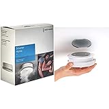 Busch-Rauchalarm® ProfessionalLINE Alkalibatterie & UNITEC Magnethalterung für Rauchmelder stoßfest | 65 mm Durchmesser | extrem stark | selbstklebend