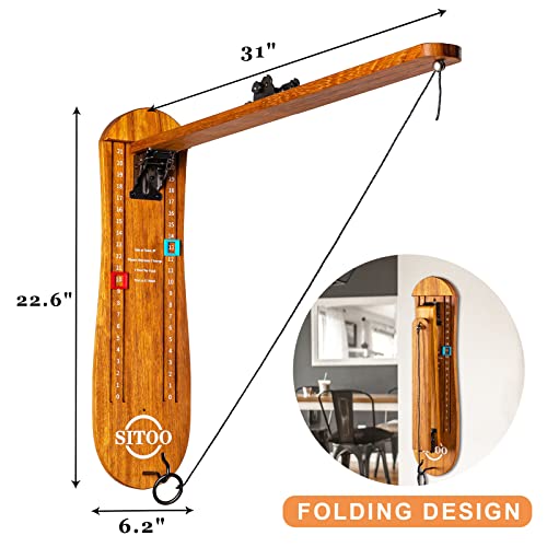 Sitoo Ring Toss Game For Adults&Kids, Outdoors Games, Wall Mounted Hook And Ring Game With Foldable Arm (Wood) #TOP2