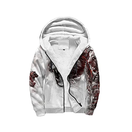 Sweat à capuche lion 3D en polaire pour homme et femme taille S