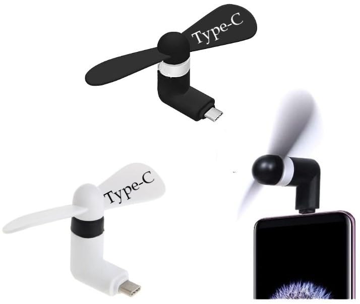 Mini Type-C Fan Combo Pack of 2 Pcs. High Speed Type C Fan for All Type C Android Mobiles Smartphones & Type c Devices, Multi-colour (Pack of 2)
