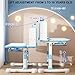 Study Desk and Chair Set for Kids 3-15, Children School Study Table Set with Adjustable Tilt Angle Desktop Sitting Corrector Ergonomic Desk Chair with Book Stand Foot Pedal Partition Design Blue