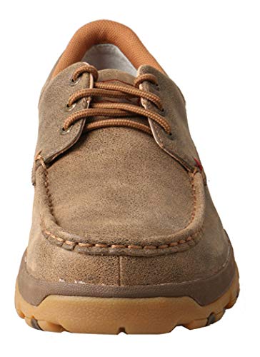 Image of Twisted X Men's Boat Shoe Driving Moc, Moc Toe with CellStretch, Bomber, 9 W
