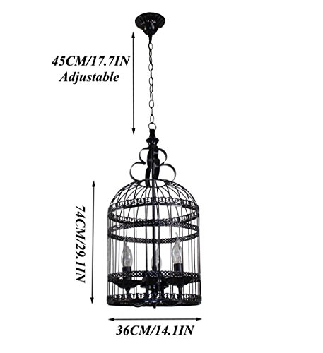 Lustre 3 ampoules E14 style loft américain pour éclairage intérieur de maison
