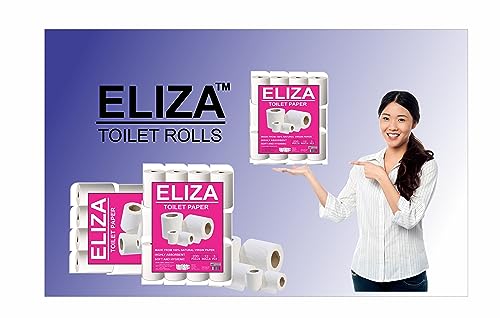 Image of Eliza Premium 3 Ply Toilet Disposable Roll Pack of 12, Toilet Paper, Toilet & Tissue Roll, Pack of Twelve Toilet Tissue Paper Rolls 200 Pulls Each- 9.8 x 10 cm