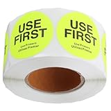 WRITWAA Etiquetas Adhesivas Reutilizables para Control de Inventario de Alimentos 1 Rollo Fluorescente Amarillo Etiquetas Removibles para Almacenamiento y Servicio Restaurantes para