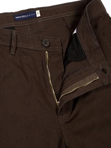 Image of Thomas Scott Men's | Solid | Light Weight | Breathable Fabric | Mid Rise | Regular Fit | Cotton Blend | Button Waist | Chino Trouser | Pants