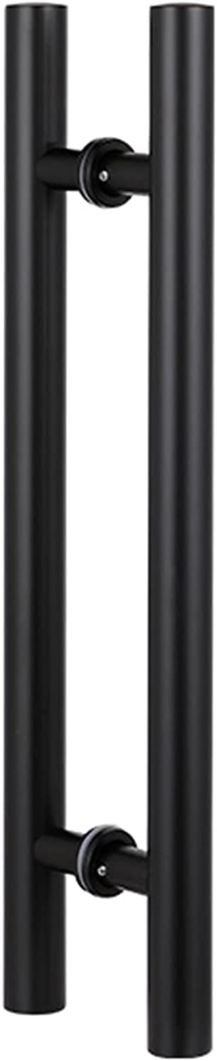 WDSOPK Door Push Pull Door Handle Interior Exterior Door Pull Push Handle, Stainless Steel Sliding Brushed Door Handle, Contemporary Entry Door Handle for Front Door/Wooden Doors/Matte Black/100Cm
